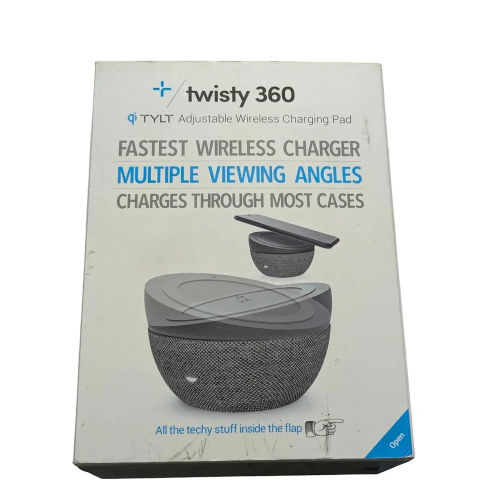 R6.N TYLT -‎ Twisty 360 10W Qi Adjustable Fast Charge Wireless Charging Pad Gray